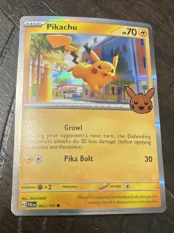 Pokemon Card PIKACHU 062/193 Trick or Trade 2023 with Halloween Stamp Holo - Image 1