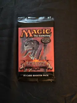 WOTC MTG Scourge booster pack, unopened with 15 new cards inside from 2003 - Image 1
