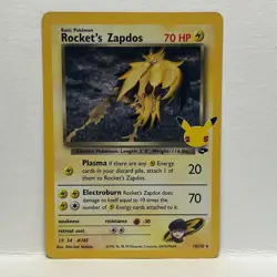 Pokemon Rocket's Zapdos 15/132 Celebrations Classic Collection Holo Basic Card - Image 1