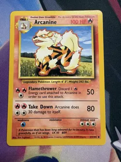 Pokemon TCG Arcanine Base Set Regular Card 023/102 1999 - Image 1