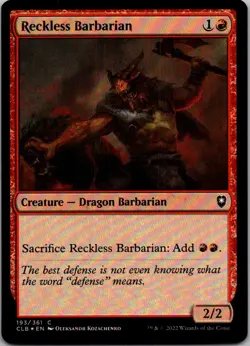 Reckless Barbarian C Commander Legends: Battle for Baldur's Gate Foil 193 NM - Image 1