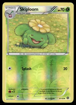 Skiploom 4/114 Uncommon Steam Siege Pokemon Reverse Holo Moderately Played - Image 1