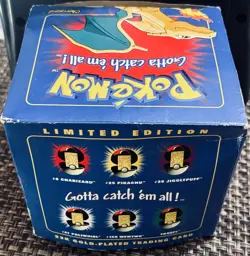 23K GOLD PLATED TRADING CARD POKEMON CHARIZARD & POKEBALL '99 BURGER KING SEALED - Image 4