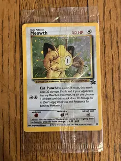 Pokemon Sealed Meowth Holo Promo Card Wotc Promo 10/53 Basic 50HP 2000 English - Image 1