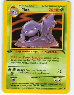 Muk - 1st Edition - 28/62 Fossil Set - Pokemon TCG - 1999 - Image 1