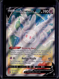 2020 Pokemon SWSH Champion's Path Galarian Cursola V #071/073 - Image 1