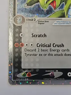 Pokemon Tyranitar ex 017/017 POP Series 1 2004 Stage 2 150 HP Ultra Rare Holo LP - Image 2