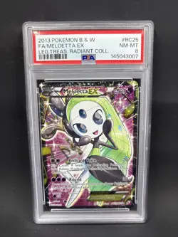 2013 Pokemon Legendary Treasures Radiant Collection Meloetta EX RC25 PSA 8 - Image 1