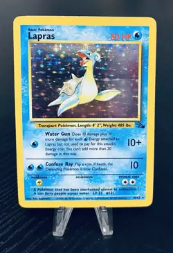 Pokemon TCG Lapras 10/62 Fossil Unlimited Holo Rare Vintage 1999 WOTC - Image 1