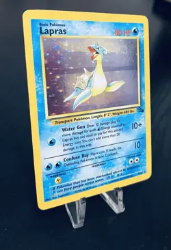 Pokemon TCG Lapras 10/62 Fossil Unlimited Holo Rare Vintage 1999 WOTC - Image 2