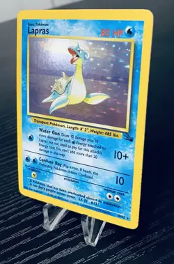 Pokemon TCG Lapras 10/62 Fossil Unlimited Holo Rare Vintage 1999 WOTC - Image 3