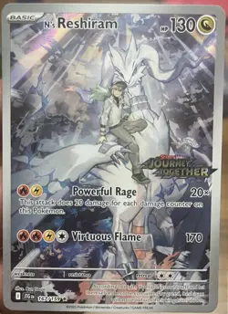 Pokemon N's Reshiram 167/159 STAMPED Journey Together Illustration Rare Holo - Image 1