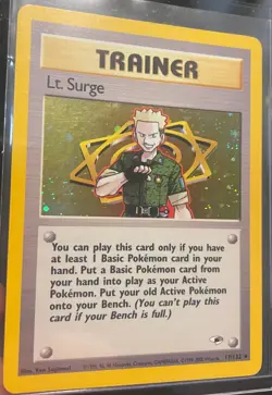 2000 Pokemon Gym Heroes Holo Rare Lt. Surge #17 Raw NM- Vintage - Image 1