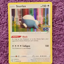 Pokemon TCG Snorlax 055/078 Pokemon GO Holo Rare 150 HP Basic 2022 - Image 1