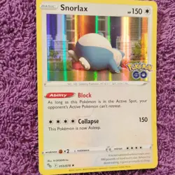 Pokemon TCG Snorlax 055/078 Pokemon GO Holo Rare 150 HP Basic 2022 - Image 2