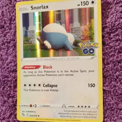 Pokemon TCG Snorlax 055/078 Pokemon GO Holo Rare 150 HP Basic 2022 - Image 3