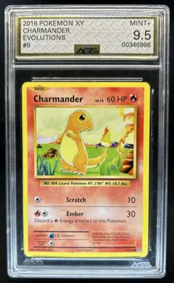 2016 Pokemon XY Evolutions Charmander #9/108 AGC 9.5 - Image 1