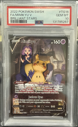 2022 Pokemon SWSH Brilliant Stars Mimikyu V Trainer Gallery #TG16/TG30 PSA 10 - Image 1