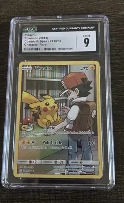 Pokemon Pikachu 241/236 Alt Art Secret Rare Cosmic Eclipse Sun & Moon CGC 9 - Image 1