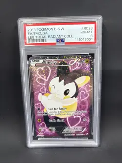 2013 Pokemon Legendary Treasures Radiant Collection Emolga RC23 PSA 8 - Image 1