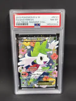 2013 POKEMON LEGENDARY TREASURES RADIANT COLLECTION SHAYMIN EX RC21 PSA 8 - Image 1