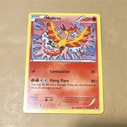Pokemon Moltres Fates Collide 9/124 Rare Regular Basic 120 HP English - Image 1