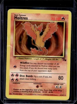 1999 Pokemon Fossil Moltres #27/62 - Image 1