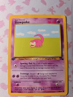 1999 Pokemon Slowpoke #55/62 Illustrator Error Card Says Miki Takano Not Takana - Image 1