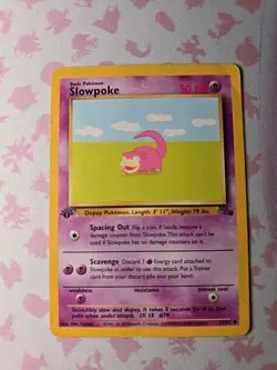 1999 Pokemon Slowpoke #55/62 Illustrator Error Card Says Miki Takano Not Takana - Image 2