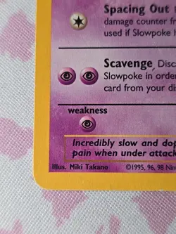 1999 Pokemon Slowpoke #55/62 Illustrator Error Card Says Miki Takano Not Takana - Image 3