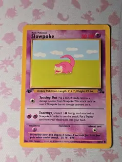 1999 Pokemon Slowpoke #55/62 Illustrator Error Card Says Miki Takano Not Takana - Image 4