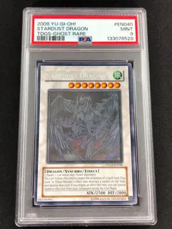 Yugioh 2008 Stardust Dragon TDGS-EN040 PSA 9 Ghost Rare - Image 1