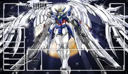 GUNDAM GD Card Game WING GUNDAM Playmat Mat Desk Mat Zones Stitched Edges - Image 1