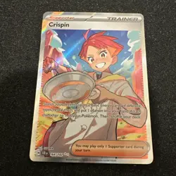Pokemon Stellar Crown Crispin Full Art Ultra Rare Card 164/142 NM Condition - Image 2
