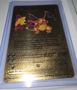 Charizard 120 HP Gold Foil Pokemon Card 4/102 Fan Art - Image 3