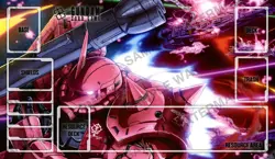GUNDAM GD Card Game ZAKU Playmat Mat Desk Mat Zones Stitched Edges - Image 1