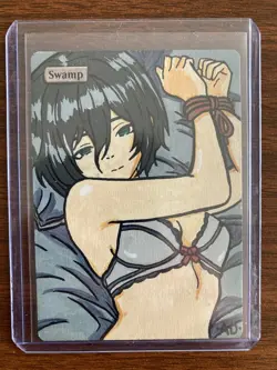 Hand Painted Altered MTG Card, Mikasa Ackerman Attack on Titan Original Art - Image 2