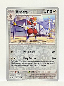 Bisharp 149/197 OBF Obsidian Flames Reverse Holo Pokemon Card NM - Image 1