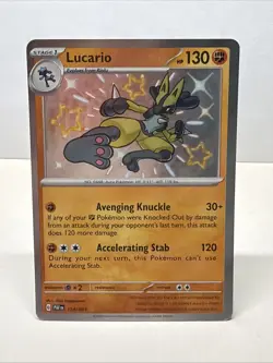 Lucario SHINY 174/091 Paldean Fates Holo Baby Shiny Rare Pokemon Card NM ✨ - Image 1