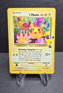 Pokemon TCG Holo Pikachu Card 24/53 Birthday Celebrations 25th Anniversary NM🔥 - Image 1