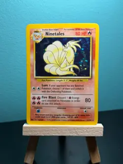 Pokemon Ninetales 12/102 Base Set Holo Rare 80 LP 1999 Wizards of the Coast Card - Image 1
