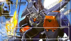 GUNDAM GD Card Game ASSAULT SHROUD Playmat Mat Desk Mat Zones Stitched Edges - Image 1