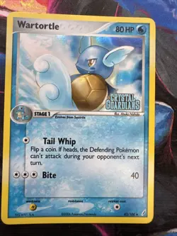 Wartortle Reverse Holo Stamped Pokemon Card - Crystal Guardians 43/100 LP - Image 1