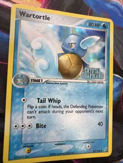 Wartortle Reverse Holo Stamped Pokemon Card - Crystal Guardians 43/100 LP - Image 2