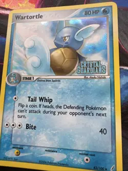 Wartortle Reverse Holo Stamped Pokemon Card - Crystal Guardians 43/100 LP - Image 3