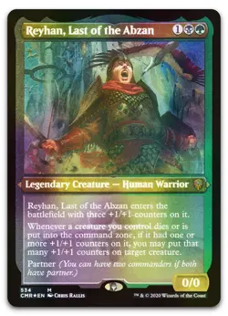 Reyhan, Last of the Abzan (Foil Etched) #534 NM Commander Legends CMR Magic MTG - Image 1