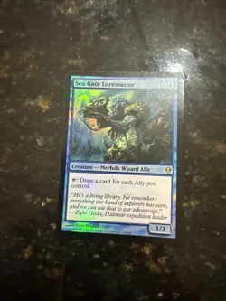 Magic the Gathering Zendikar Sea Gate Loremaster Foil Card - Image 1