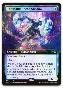 Thousand-Faced Shadow (Extended Art) #451 (Foil) NM Kamigawa Neon Dynasty - Image 1