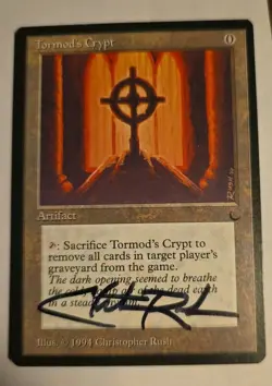 MTG Tormod's Crypt - Signed Christopher Rush - The Dark - Signature - Image 1