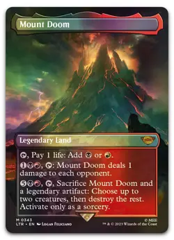 Mount Doom (Borderless) #343 (Foil) (NM) Lord of the Rings LTR Magic MTG - Image 1